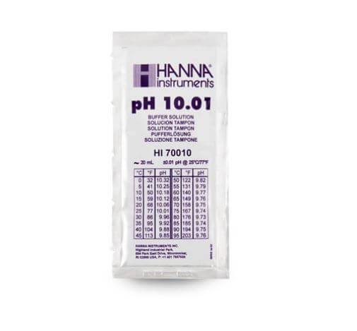 Hanna HI70010P bufferløsning pH 10 poser, 25×20 mL