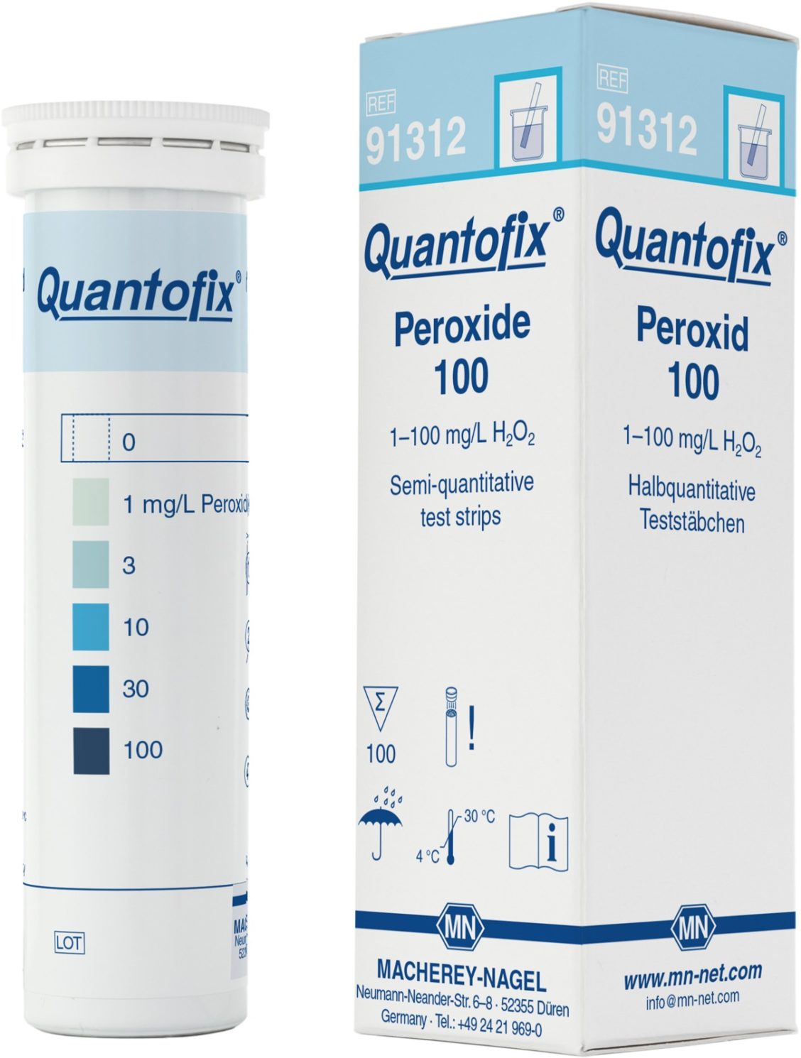 M&N 91312 QUANTOFIX Peroxide 100 test strips 0-100mg/L