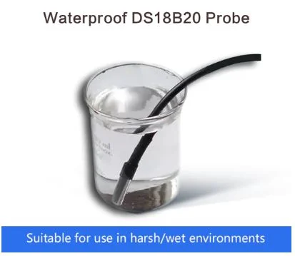 DS18B20 temperaturføler robust og tåler vann