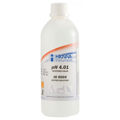 Hanna HI5004 pH-buffer 4, 500 mL med sertifikat Hanna HI5004 pH-buffer 4, 500 mL med sertifikat