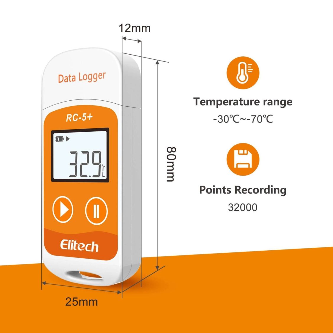 Elitech RC-5+ temperaturlogger informasjon