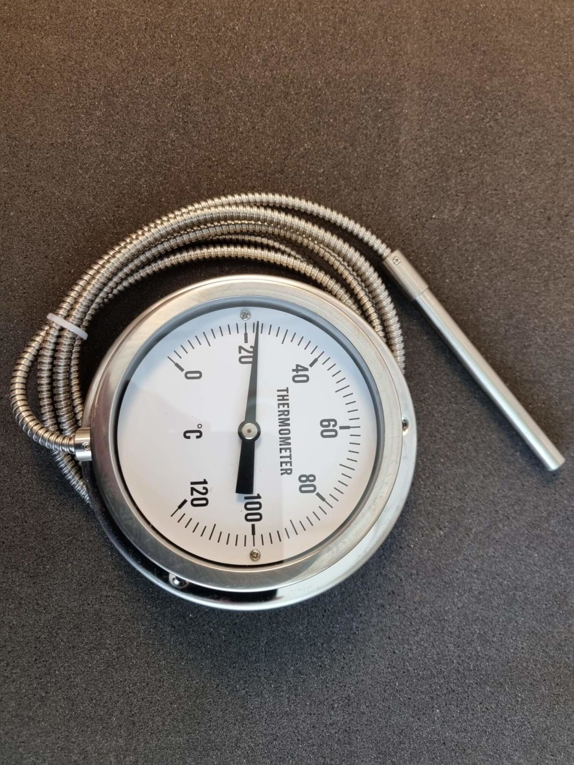 Analog temperaturmåler i rustfritt stål