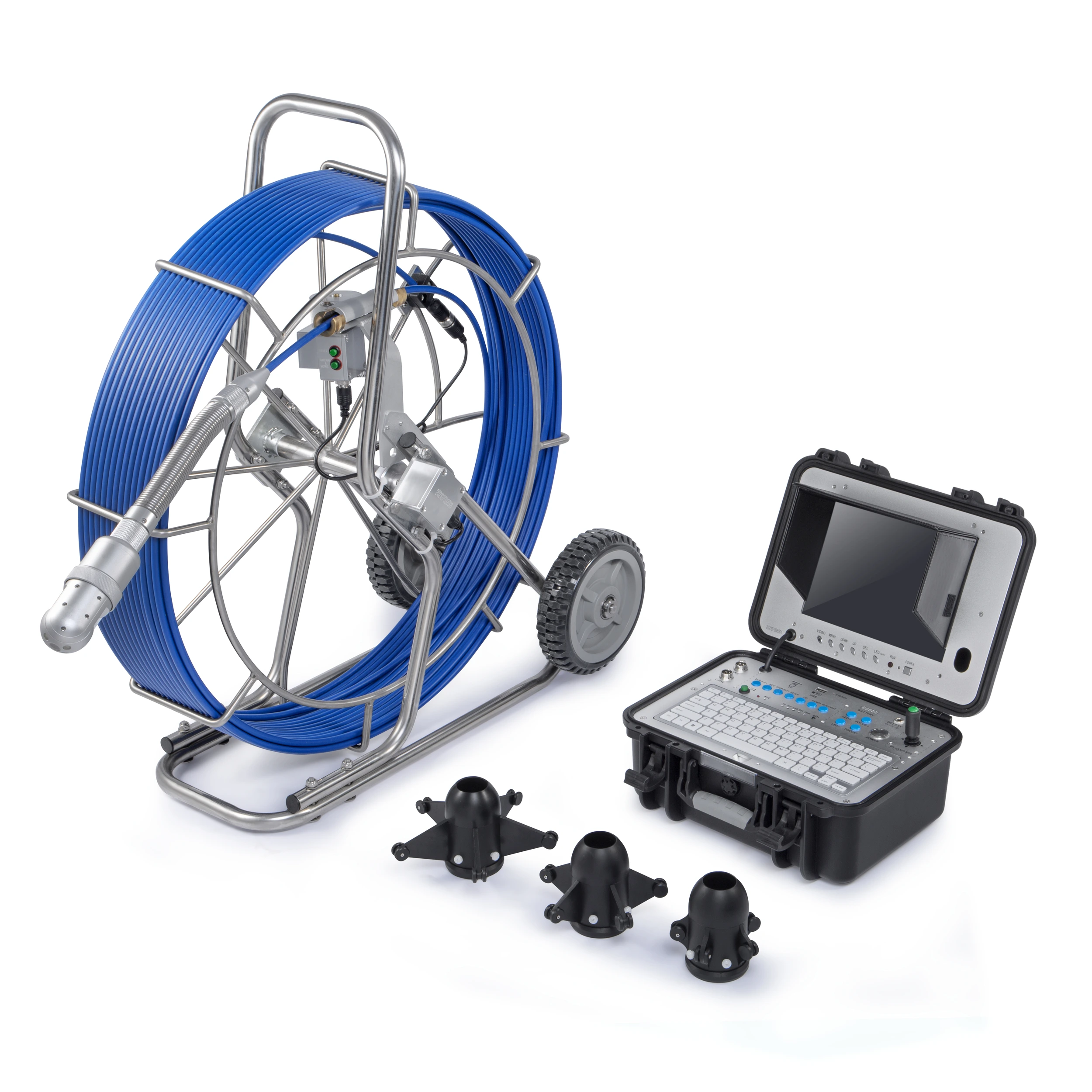 TvbTech 3688 rørinspeksjonskamera med 60-120m kabel og Ø56mm hode vinklet TvbTech 3688 rørinspeksjonskamera med 60-120m kabel og Ø56mm hode vinklet