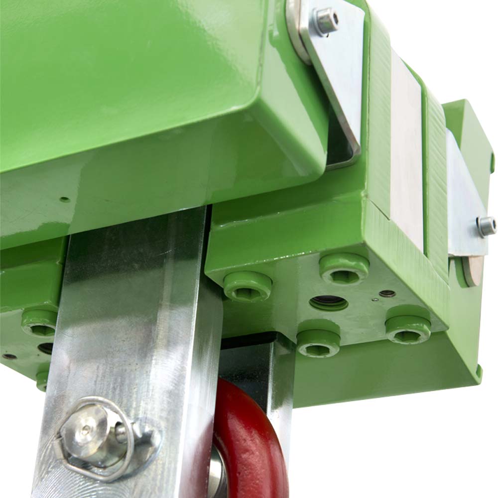 Dini Argeo MCWHU industriell kranvekt med dobbel sikkerhet nærbilde neden ifra Dini Argeo MCWHU industriell kranvekt med dobbel sikkerhet nærbilde neden ifra